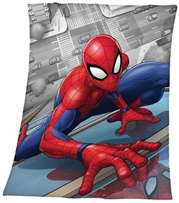 Børnetæppe - Spiderman - 120x140 cm - Blødt og lækkert Fleece tæppe - Borg Living